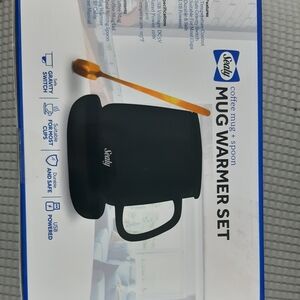 Sealy Black Mug Warmer Set with Spoon